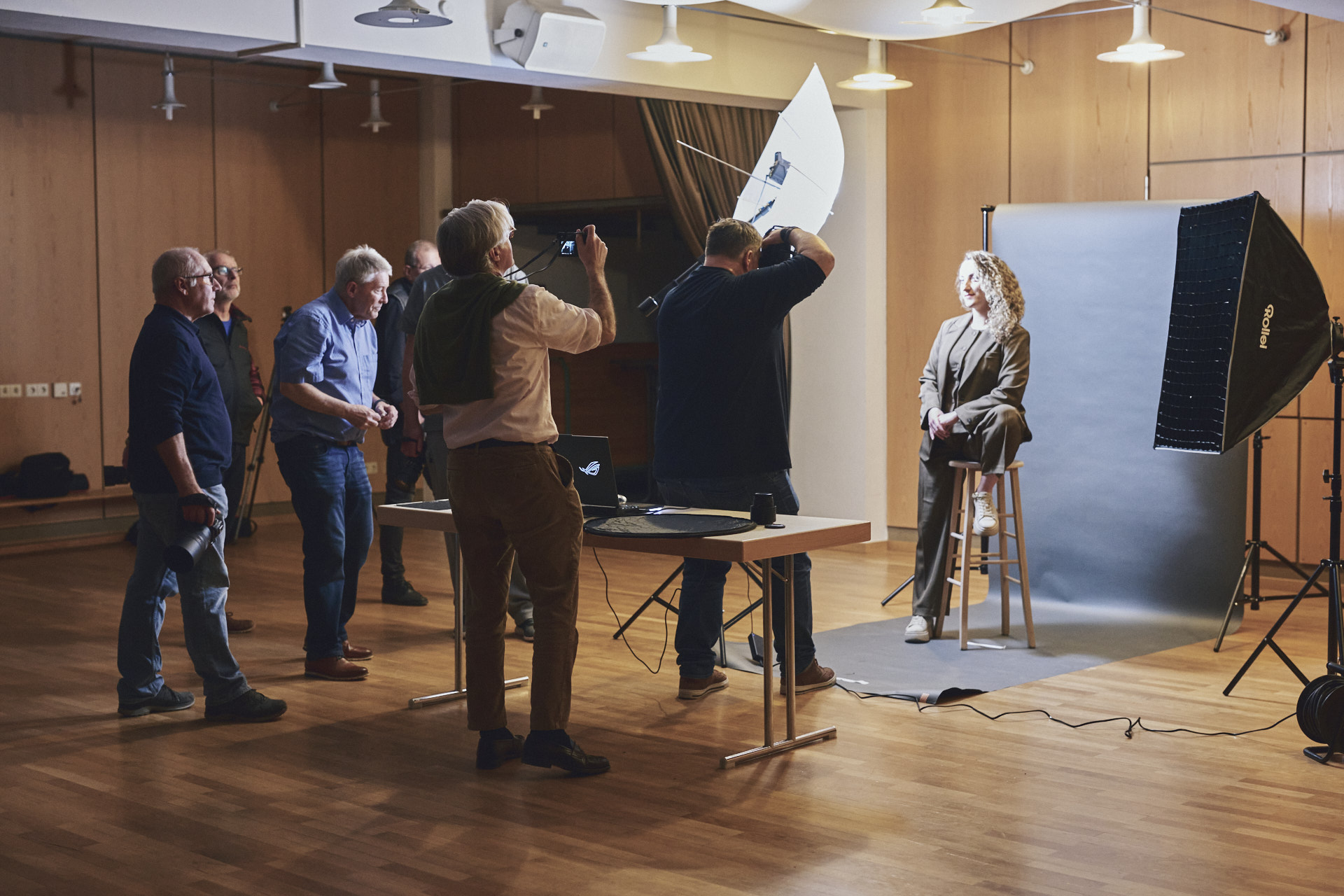 Teilnehmer beim Workshop Lichtsetzung